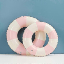 (2pcs60cm, pink plaid) Anello gonfiabile da piscina per bambini e adulti, stile vintage a righe, ideale per nuoto e sport acquatici.