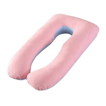 (70x130cm, Pink Blue) Poszewka bawełniana na poduszkę ciążową w kształcie litery U, zmywalna, wygodna poszewka na poduszkę