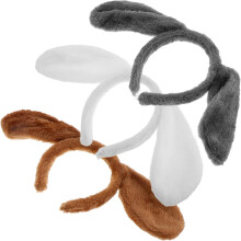 3pcs Cute Animal Headbands Puppy Dog Ears Plush Soft Hair Bands for Boys and Girls Party Dress-up Stage Shows