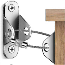 (6 pcs, silver) Set van 6 meubelankers voor babyveiligheid, meubelriemen om vallen en kantelen te voorkomen.