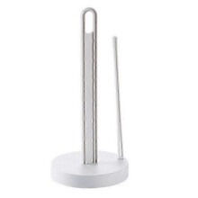 (gray) Soporte vertical para rollos de papel, estante de escritorio para toallas de papel de cocina, sin perforaciones.