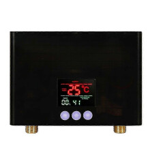 (Black) Snabbvarmvattenberedare 3KW Mini elektrisk tanklös varmvattenberedare väggmonterad med LED-display 3-nivå