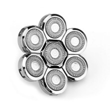 (silver 7 blades) Cuchilla de repuesto para afeitadora eléctrica para hombres calvos 5/6/7/8 cabezales Cuchilla recortadora