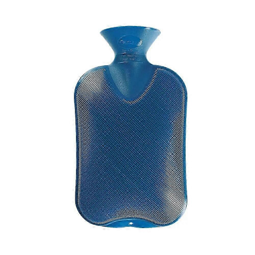 (Royal Blue) Μπουκάλι ζεστού νερού 2 λίτρων με διπλή ραβδωτή λαβή