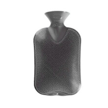 (Grey) 2 liters dubbelräfflad varmvattenflaska