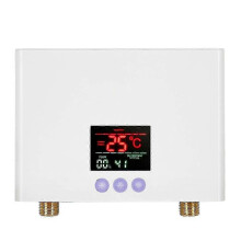 (White) Snabbvarmvattenberedare 3KW Mini elektrisk tanklös varmvattenberedare väggmonterad med LED-display 3-nivå