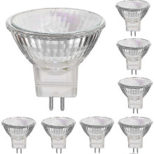 (Neutral Brand) 8 bombillas halógenas GU5.3 de 12 V y 35 W, luz blanca cálida regulable.