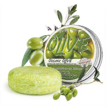 (Olive) Organiczny szampon w kostce z imbirem, przeciw wypadaniu włosów, mydło, pielęgnacja wzrostu włosów
