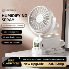 2-in-1 USB Fan and Humidifier | Portable Desktop Air Conditioner with 4 Adjustable Speeds, 2 Humidity Levels, Silent