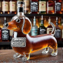 (Dachshund C) Geschikt voor een whiskykaraf van 350 ml. Fles in de vorm van een Amerikaanse zeearend, teckel of uil, of een adelaar.