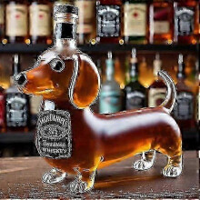 (Dachshund D) Geschikt voor een whiskykaraf van 350 ml. Fles in de vorm van een Amerikaanse zeearend, teckel of uil, of een adelaar.