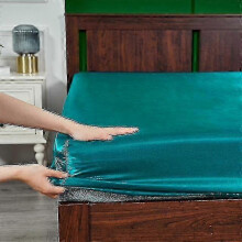 (90x200x25cm, Teal) Σατέν Μεταξωτό Σεντόνι Πολυτελές Μονόχρωμο Κάλυμμα Στρ
