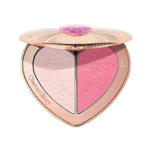 (PINK) Παλέτα ρουζ Dual Heart 2 σε 1 με φυσικό ντεγκραντέ χρώμα για τ