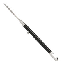 (Black) Keychain Titanium Alloy Integrated Design Telescopic Toothpick with Protective Case Holder for Outdoor