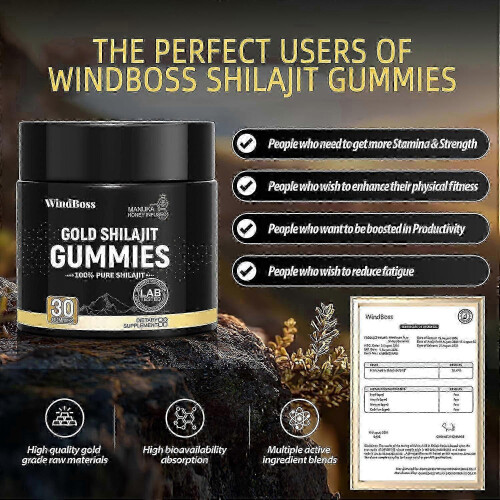 (1pc) Τζελ & Μασώμενα Ζελεδάκια Διατροφής Gold Shilajit 30 Τεμάχια για Άνδρες και Γυναίκες 1