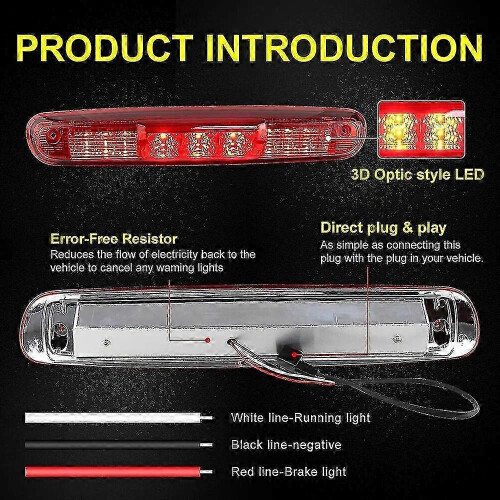 (1pcs RED Lens) 1 τεμάχιο κόκκινο φακό πίσω υψηλής στάθμης οδήγησε τρίτο 1
