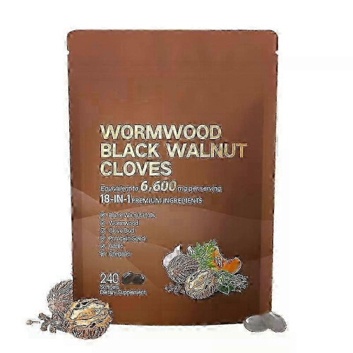 (1 Pack) Mugwort Μαύρα Καρυδιά Διατροφικά Τζελ & Μασώμενα 240 Τεμάχια