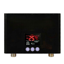 (Black) Snabbvarmvattenberedare 3kw Mini elektrisk tanklös varmvattenberedare väggmonterad med LED-display 3-nivå