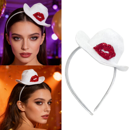 Elegant Stovepipe Hat Headbands for Halloween and-rose red 1