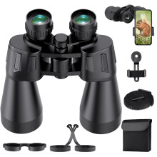 10x50 HD Waterproof Binoculars, Clear View Large Lens with Carrying Bag for Bird Watching Travel Outdoor Use (Black)