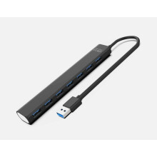7-Port USB 3.0 Hub, Slim Compact 5Gbps Data Expansion Adapter for Laptop PC MacBook (Black)