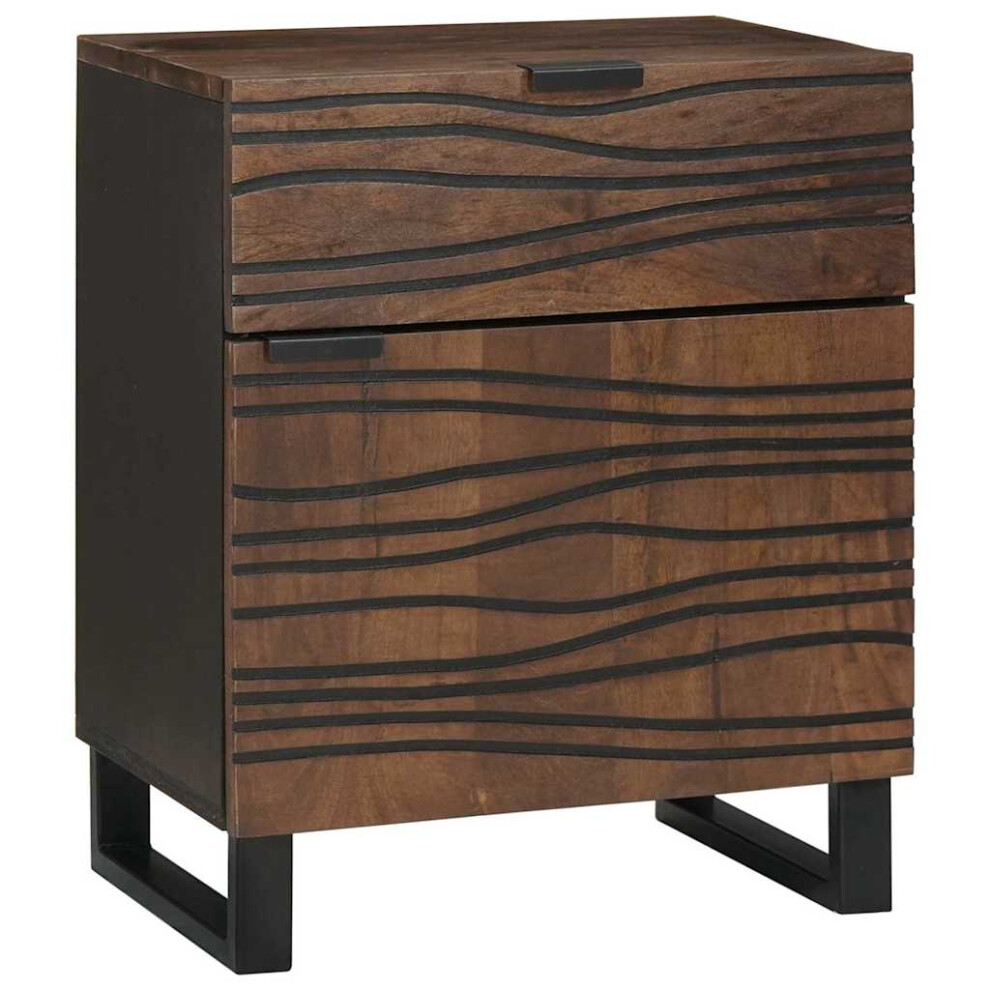 Vidaxl Bedside Cabinet Walnut 50 X 33 X 60 Cm Solid Acacia Wood