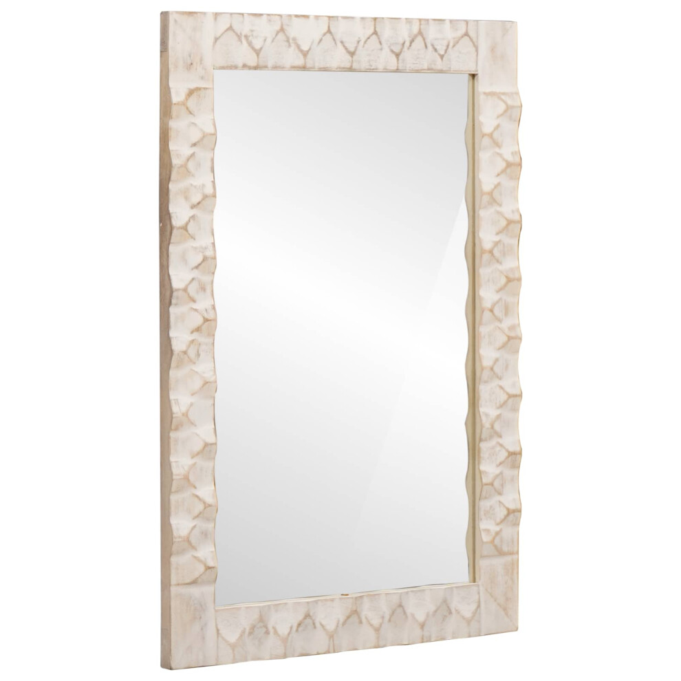 Vidaxl Bathroom Mirror With Mirror White Wash Finish 50 X 70 X 2.5 Cm
