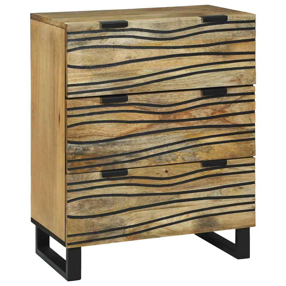 Vidaxl Sideboard With Drawer Brown 60 X 33.5 X 75 Cm Solid Mango Wood