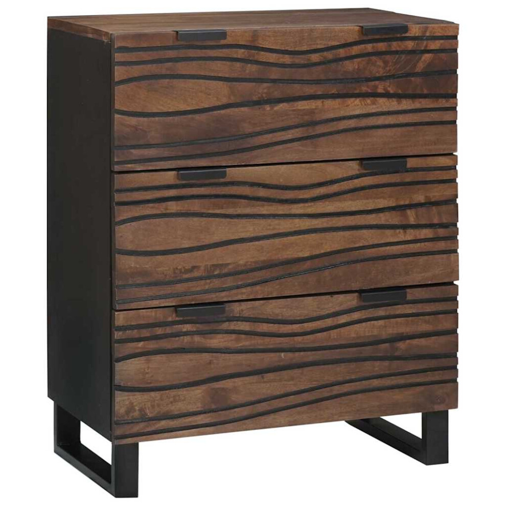 Vidaxl Sideboard With Drawer Brown 60 X 33.5 X 75 Cm Solid Mango Wood