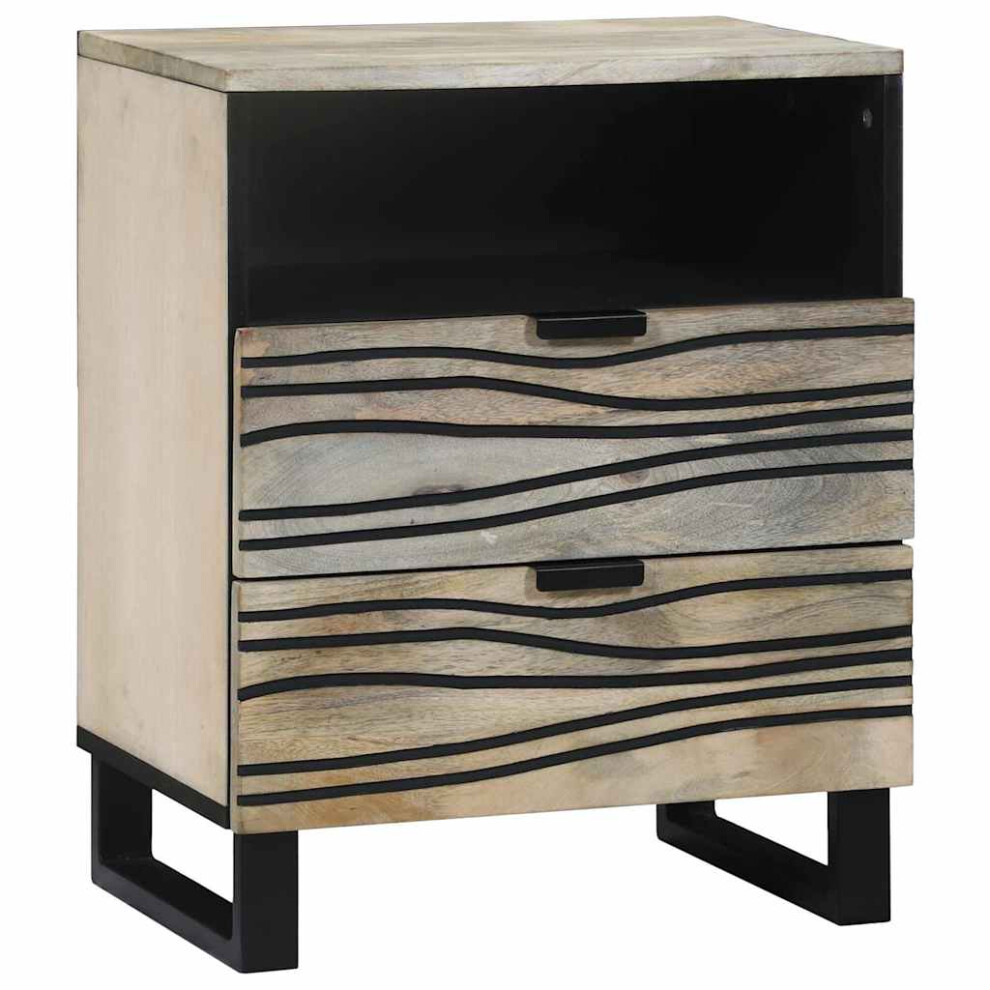 Vidaxl Bedside Cabinet With Drawer White And Black 50 X 33 X 62 Cm