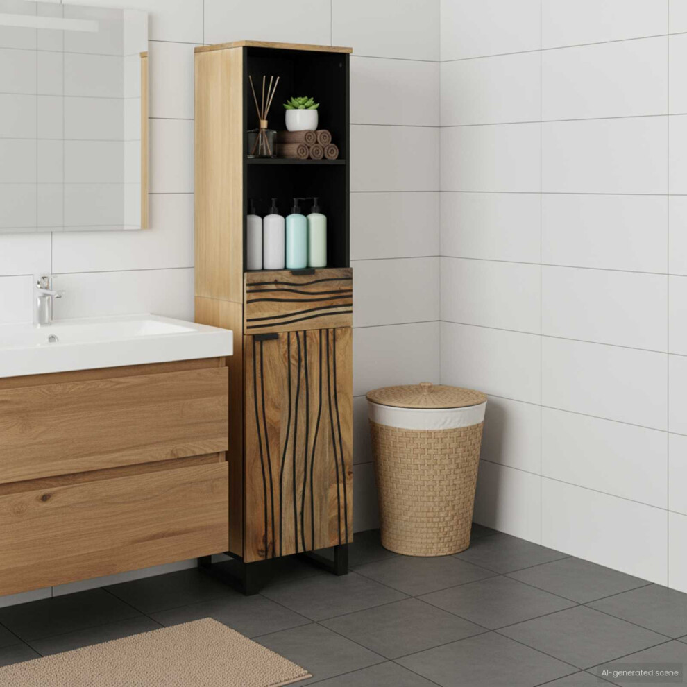 Vidaxl Bathroom Sink Cabinet Brown 38 X 33 X 160 Cm Engineered Wood
