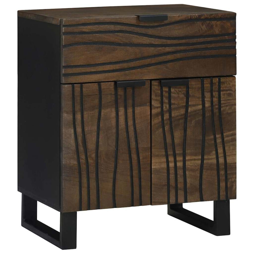 Vidaxl Bedside Cabinet Walnut 50 X 33 X 60 Cm Solid Acacia Wood