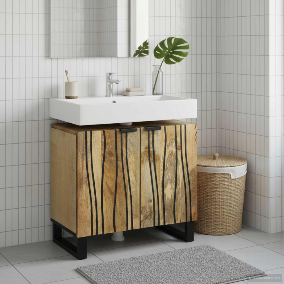 Vidaxl Bathroom Sink Cabinet 62 X 33 X 58 Cm Engineered Wood Brown