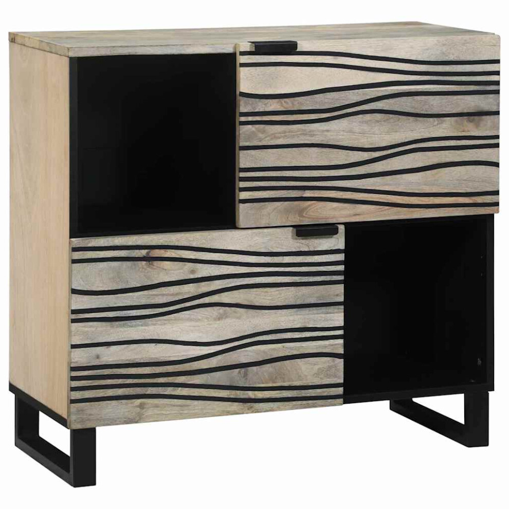 Vidaxl Sideboard 80 X 33 X 75 Cm Solid Mango Wood White