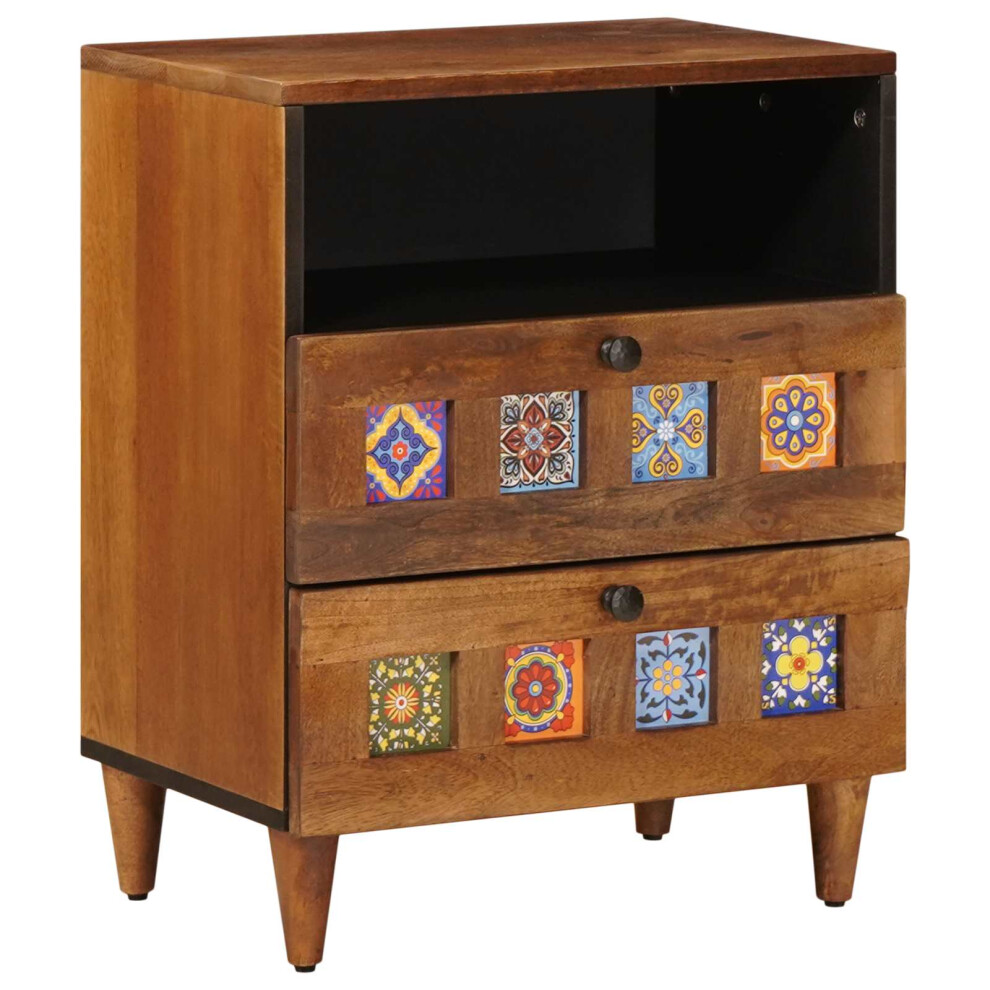 Vidaxl Bedside Cabinet Brown 50 X 33 X 62 Cm Solid Mango Wood