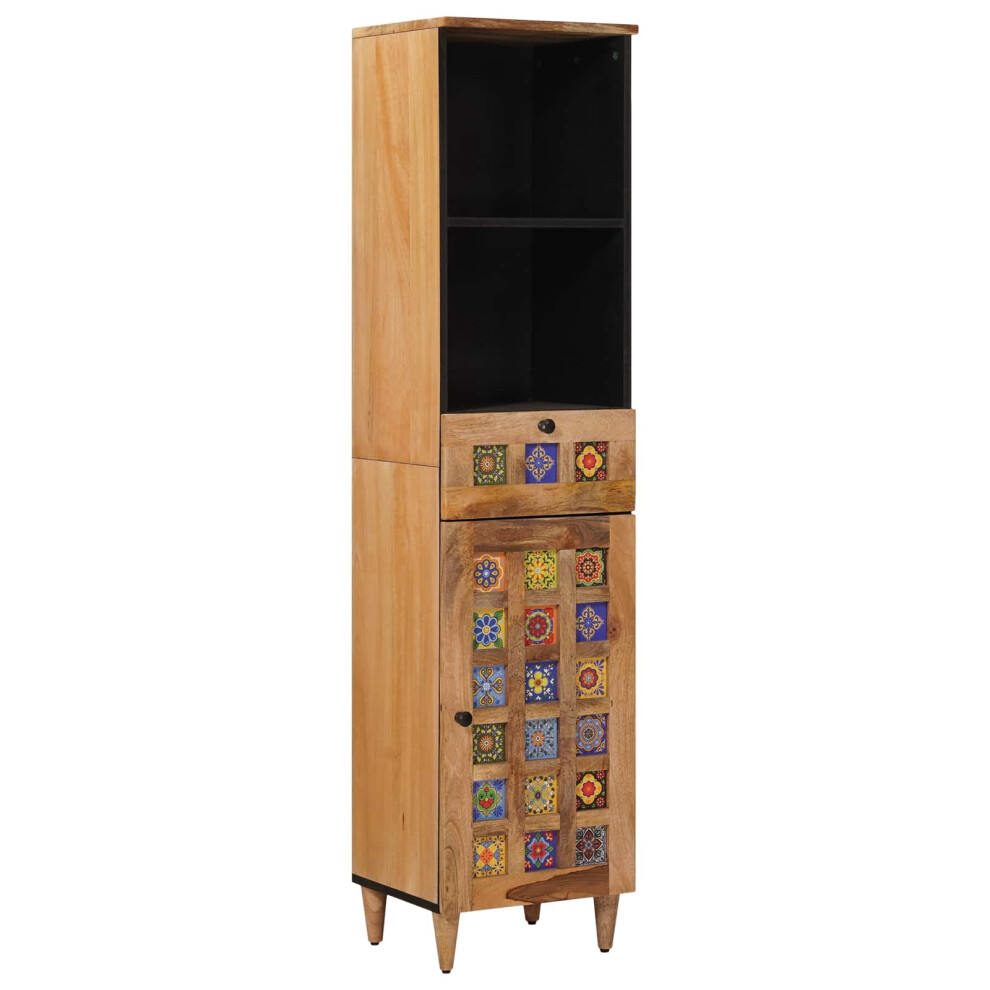 Vidaxl Bathroom Cabinet Natural 38 X 33 X 160 Cm Solid Mango Wood