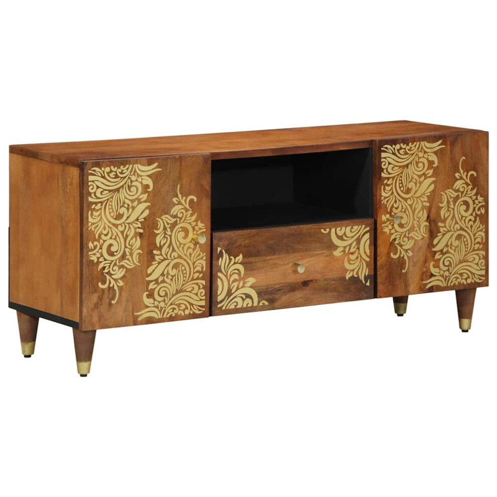 Vidaxl Tv Cabinet Honey 105 X 33 X 46 Cm Solid Mango Wood Brown