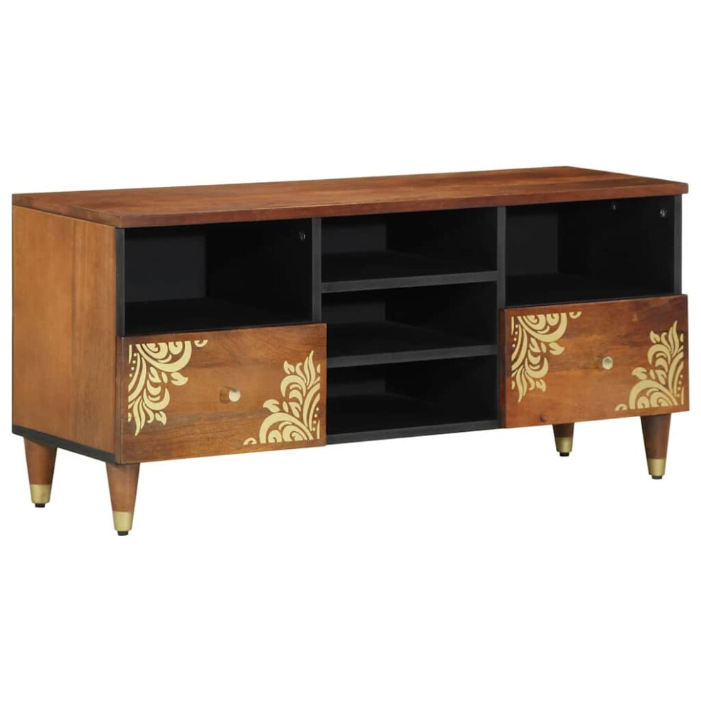 Vidaxl Tv Cabinet Honey 100 X 33 X 46 Cm Solid Mango Wood Brown