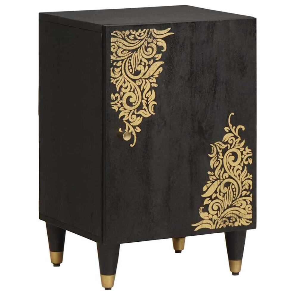Vidaxl Bathroom Cabinet Black 38 X 33 X 58 Cm Solid Mango Wood