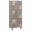 VidaXL vidaXL Highboard Grey and Gold 40 x 33 x 110 cm Solid Mango Wood 1
