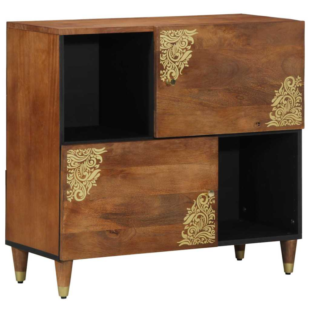 Vidaxl Sideboard With Shelf 80 X 33 X 75 Cm Solid Mango Wood Brown