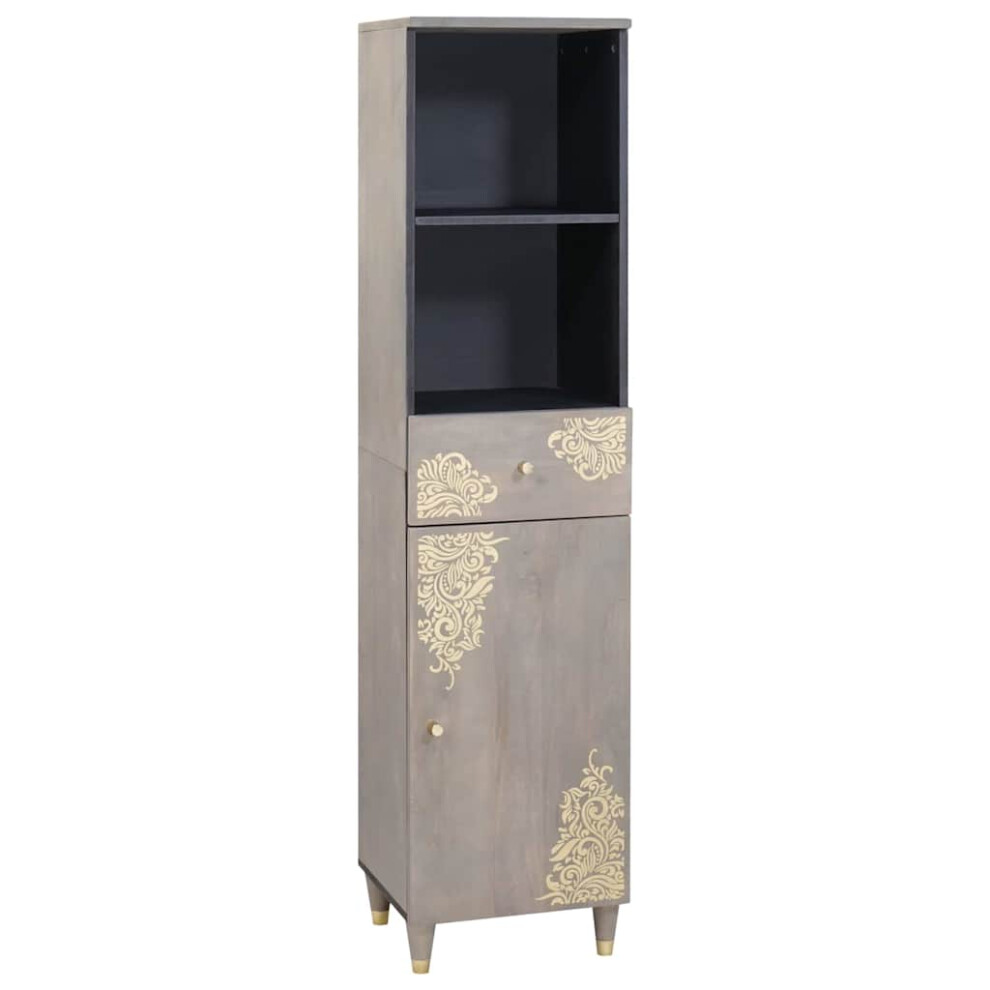 Vidaxl Bathroom Cabinet Grey 38 X 33 X 160 Cm Solid Mango Wood