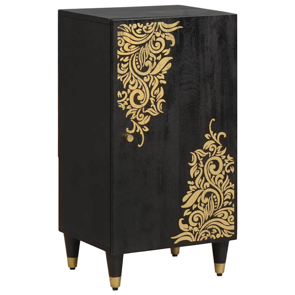 Vidaxl Sideboard With Shelf 40 X 33 X 75 Cm Solid Mango Wood Black