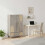 VidaXL vidaXL Highboard Grey and Gold 60 x 33 x 100 cm Solid Mango Wood 1