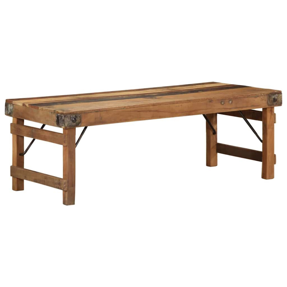 Vidaxl Coffee Table 110 X 55 X 40 Cm Solid Reclaim Wood Brown