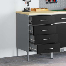 vidaXL Work Bench with Drawer Black and Grey 50 x 55 x 85 cm