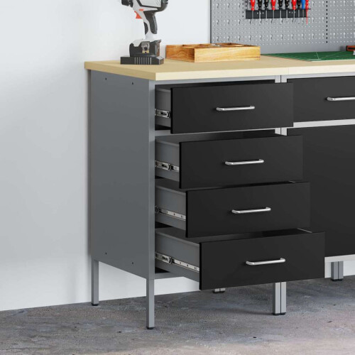 VidaXL vidaXL Work Bench with Drawer Black and Grey 50 x 55 x 85 cm