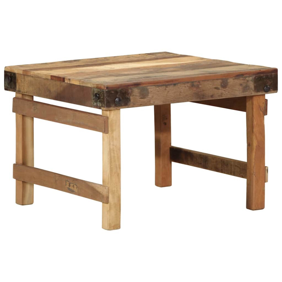 Vidaxl Coffee Table 60 X 55 X 40 Cm Solid Reclaim Wood Brown