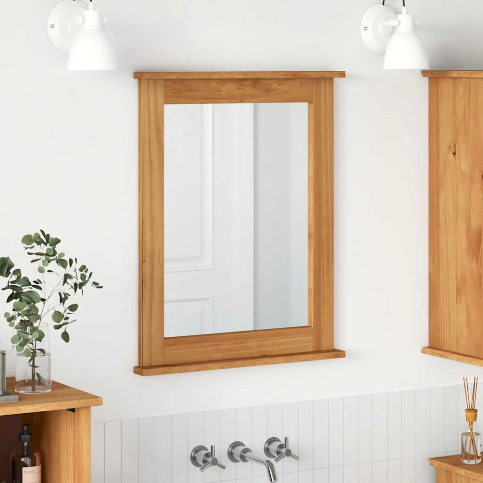 Vidaxl Mirror Vigo Honey Brown 55.5 X 5 X 70 Cm Solid Pine Wood