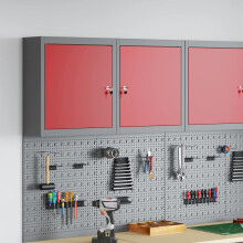 vidaXL Werkzeugschrank mit Regal Rot und Grau 50 x 20 x 55 cm